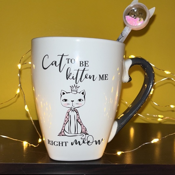🐇 10 Strawberry Street “Cat to be Kitten right Meow” 20 oz mug with pen - gift - Picture 7 of 9